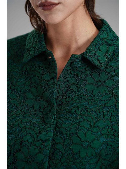 Giacca cropped in pizzo Nualy | I25N2234VERDE BOSCO